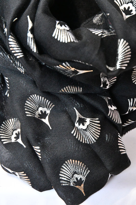 Foulard Fleur argent