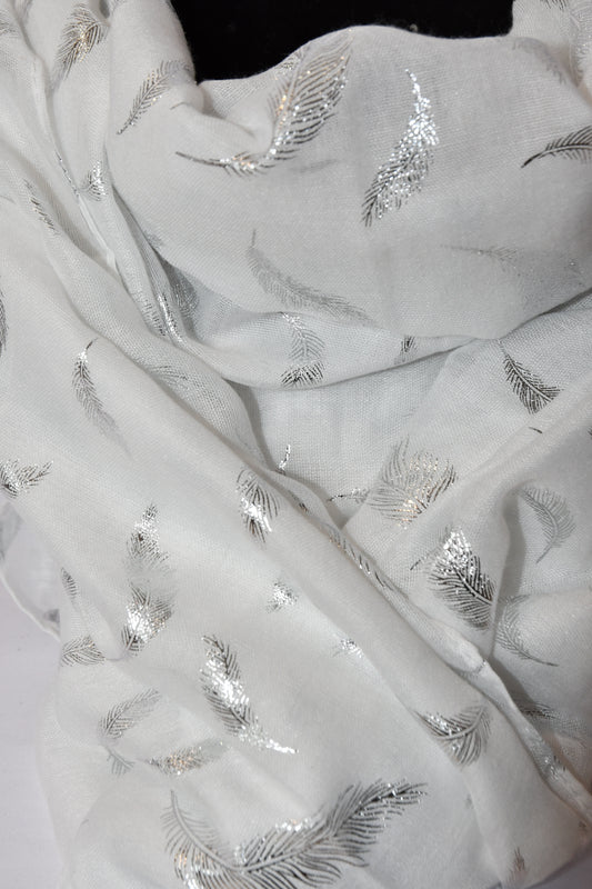 Foulard plume Argent