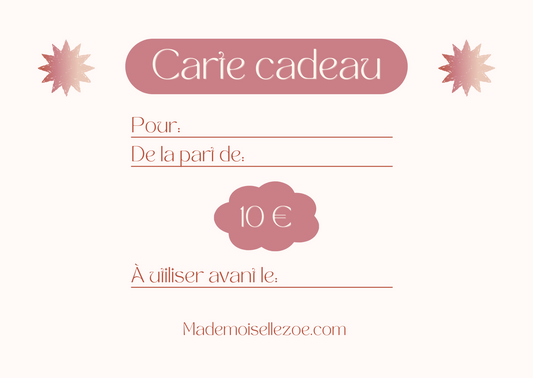 Carte Cadeau Mademoiselle zoé